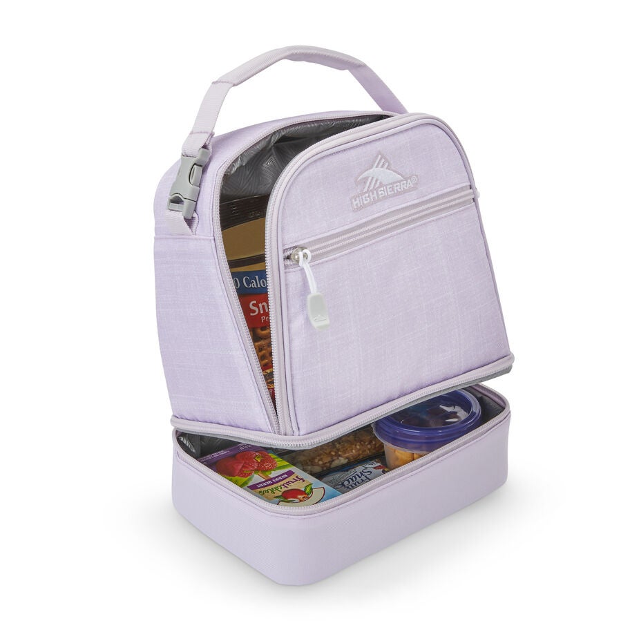 High Sierra Lunch Bags Stacked Compartment Lunch Kit in the color Hushed Orchid Heather. image number 1